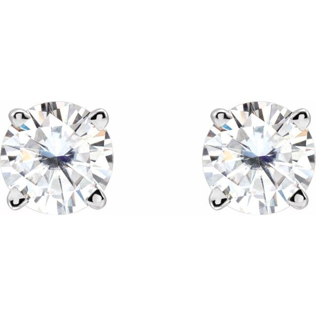 14K White 4.5 mm Stuller Lab-Grown Moissanite Stud Earrings