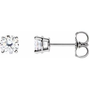 14K White 4.5 mm Stuller Lab-Grown Moissanite Stud Earrings