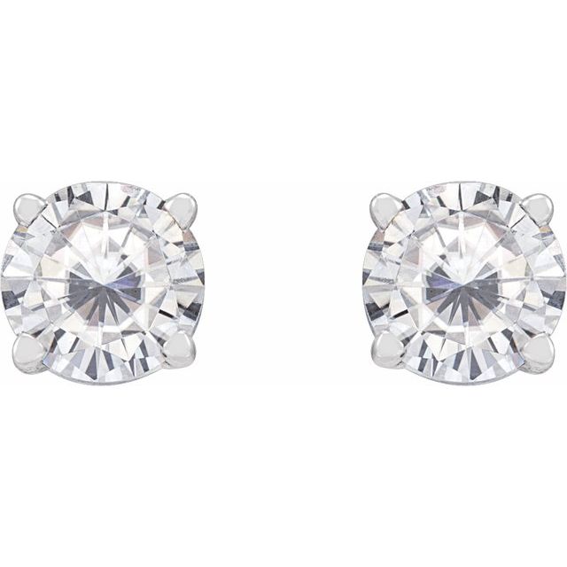 14K White 5 mm Stuller Lab-Grown Moissanite Stud Earrings
