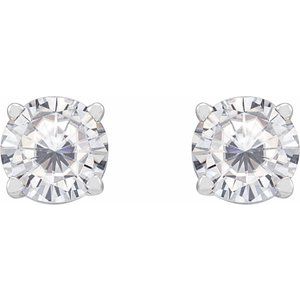 Sterling Silver 5 mm Stuller Lab-Grown Moissanite Stud Earrings