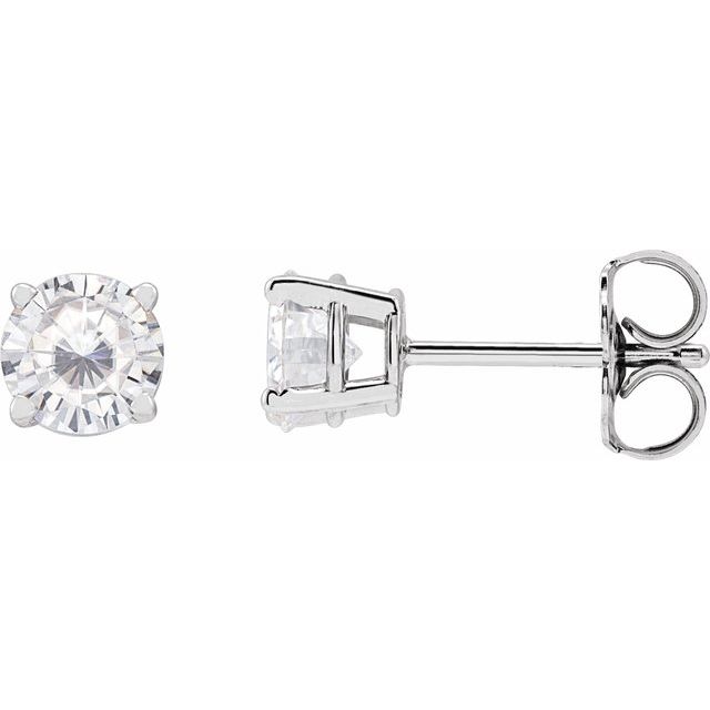 14K White 5 mm Stuller Lab-Grown Moissanite Stud Earrings