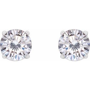 14K White 5.5 mm Stuller Lab-Grown Moissanite Stud Earrings