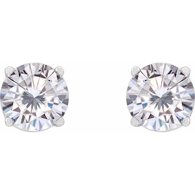 14K White 5.5 mm Stuller Lab-Grown Moissanite Stud Earrings