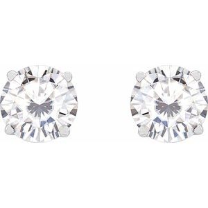 Platinum 6.5 mm Stuller Lab-Grown Moissanite Stud Earrings