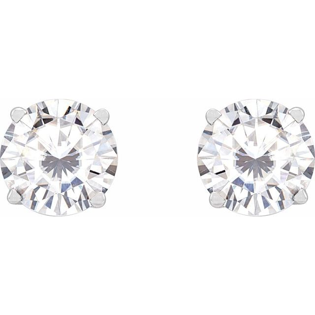 Platinum 6.5 mm Stuller Lab-Grown Moissanite Stud Earrings