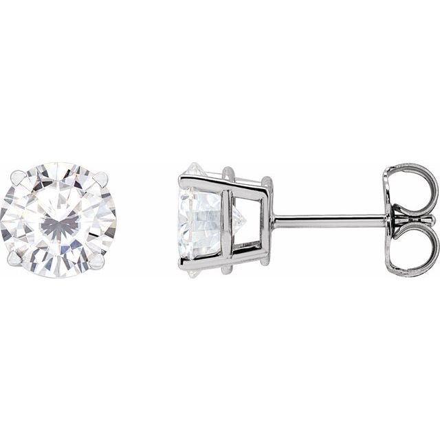 14K White 6.5 mm Stuller Lab-Grown Moissanite Stud Earrings
