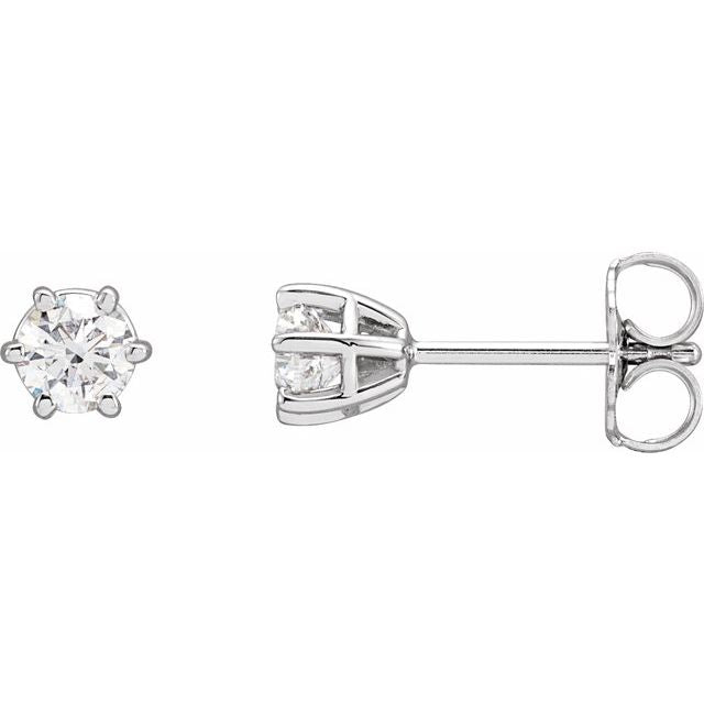 14K White 1/2 CTW Lab-Grown Diamond Earrings