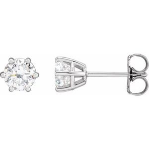 14K White 1 CTW Lab-Grown Diamond Earrings