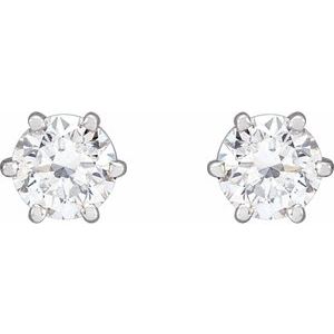 14K White 1 CTW Lab-Grown Diamond Earrings