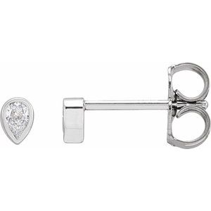14K White .05 CT Lab-Grown Diamond Bezel-Set Earring