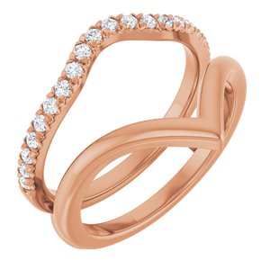 14K Rose 1/4 CTW Lab-Grown Diamond V-Shaped Ring Guard