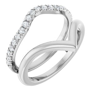 Platinum 1/4 CTW Lab-Grown Diamond V-Shaped Ring Guard