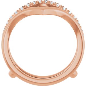 14K Rose 1/4 CTW Lab-Grown Diamond V-Shaped Ring Guard