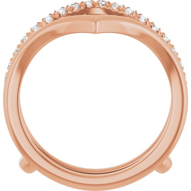 14K Rose 1/4 CTW Lab-Grown Diamond V-Shaped Ring Guard