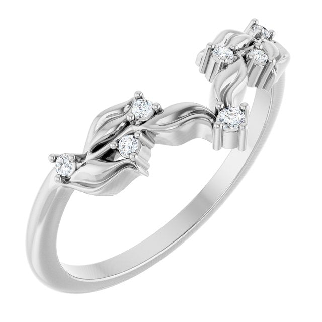 Platinum .05 CTW Lab-Grown Diamond Contour Band