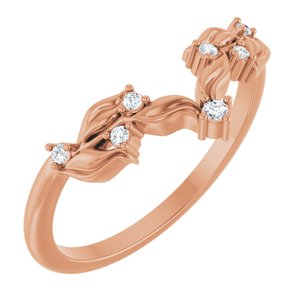 14K Rose .05 CTW Lab-Grown Diamond Contour Band