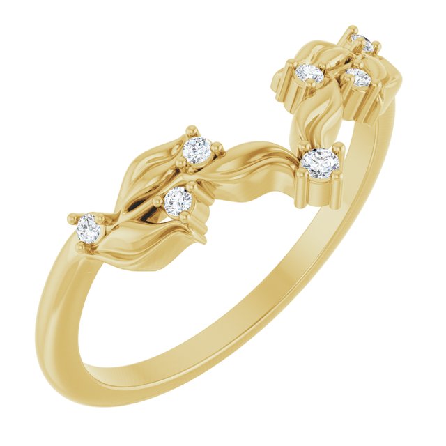 14K Yellow .05 CTW Lab-Grown Diamond Contour Band