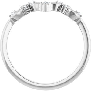 Platinum .05 CTW Lab-Grown Diamond Contour Band