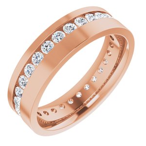 14K Rose 9/10 CTW Lab-Grown Diamond Band