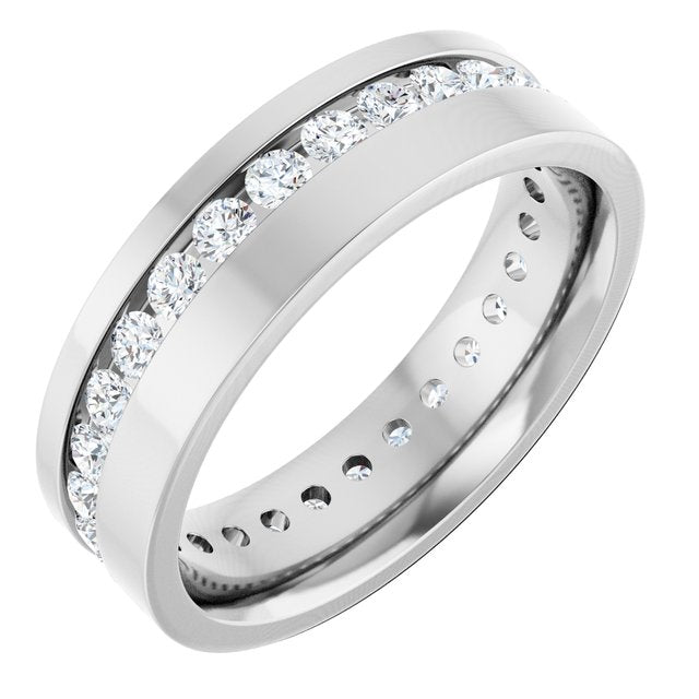14K White 7/8 CTW Lab-Grown Diamond Band