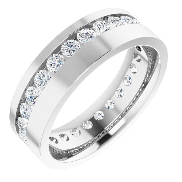 14K White 3/4 CTW Lab-Grown Diamond Band