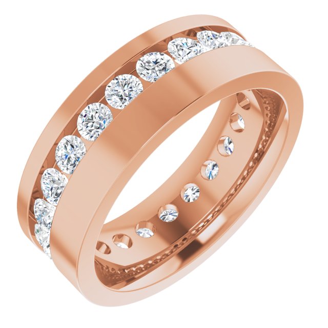 14K Rose 3/4 CTW Lab-Grown Diamond Band