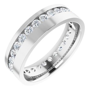 14K White 7/8 CTW Lab-Grown Diamond Band