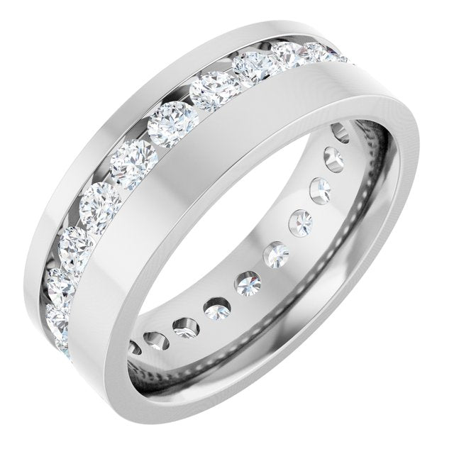 14K White 3/4 CTW Lab-Grown Diamond Band