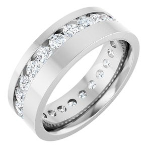 14K White 3/4 CTW Lab-Grown Diamond Band