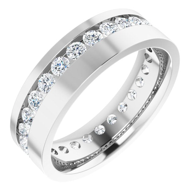 14K White 3/4 CTW Lab-Grown Diamond Band