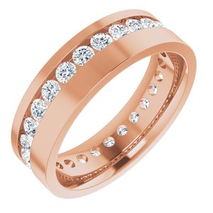 14K Rose 3/4 CTW Lab-Grown Diamond Band