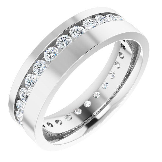 14K White 7/8 CTW Lab-Grown Diamond Band
