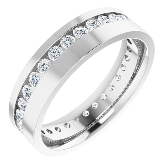14K White 9/10 CTW Lab-Grown Diamond Band