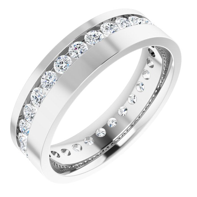 14K White 7/8 CTW Lab-Grown Diamond Band