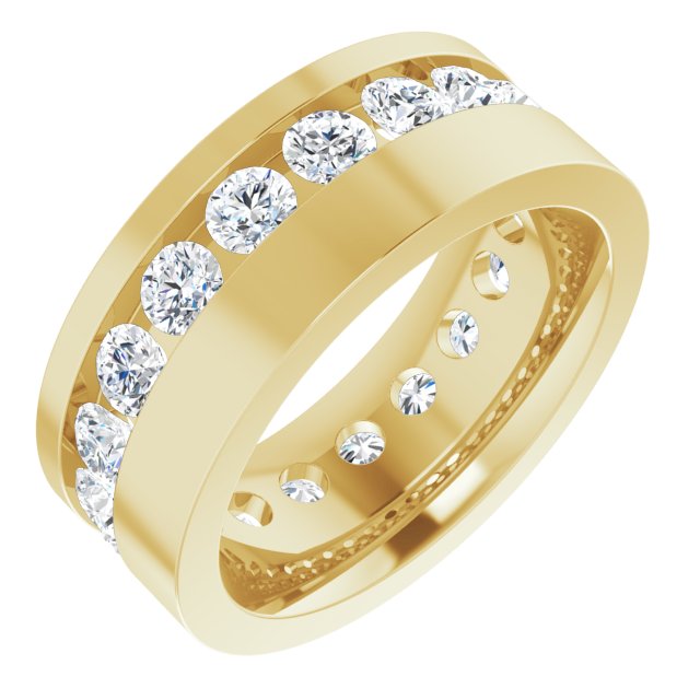 14K Yellow 3/4 CTW Lab-Grown Diamond Band