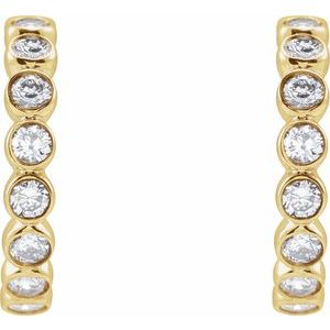 14K Yellow 1/3 CTW Lab-Grown Diamond 11.1 mm Hoop Earrings