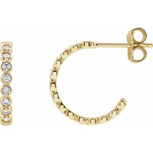 14K Yellow 3/8 CTW Lab-Grown Diamond 14 mm Hoop Earrings