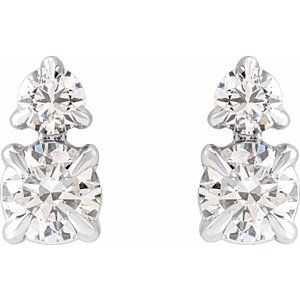 14K White 1/2 CTW Lab-Grown Diamond Earrings