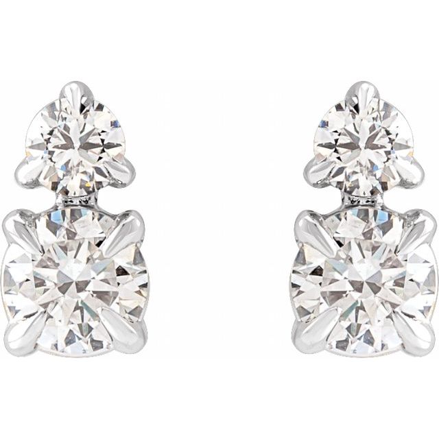 14K White 1/2 CTW Lab-Grown Diamond Earrings