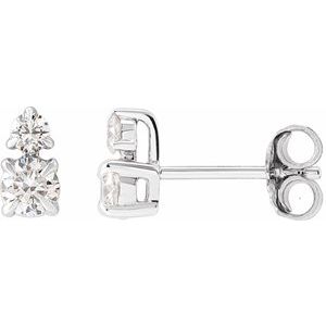 14K White 1/2 CTW Lab-Grown Diamond Earrings