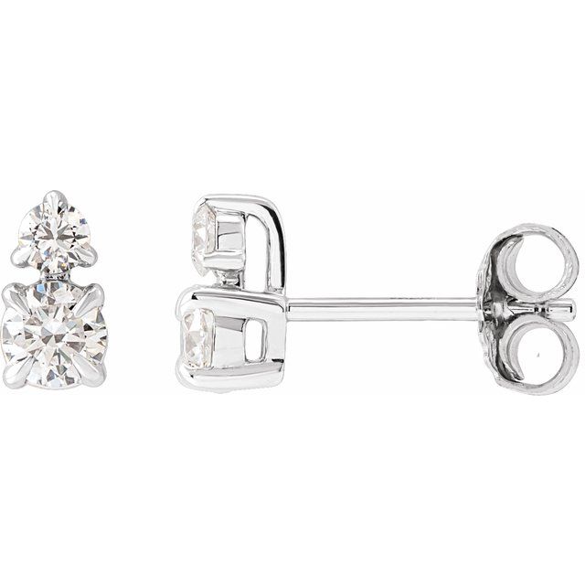 14K White 1/2 CTW Lab-Grown Diamond Earrings