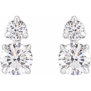 14K White 1 CTW Lab-Grown Diamond Earrings