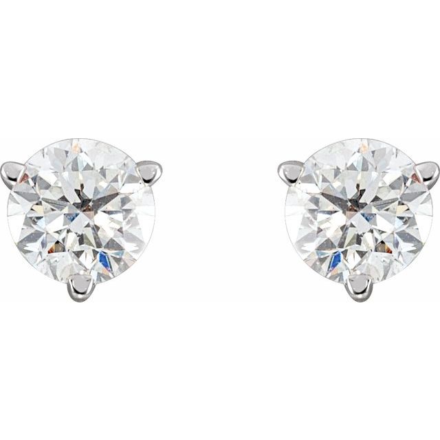 14K White 3/4 CTW Lab-Grown Diamond Earrings