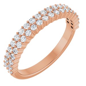 14K Rose 1/2 CTW Lab-Grown Diamond Anniversary Band