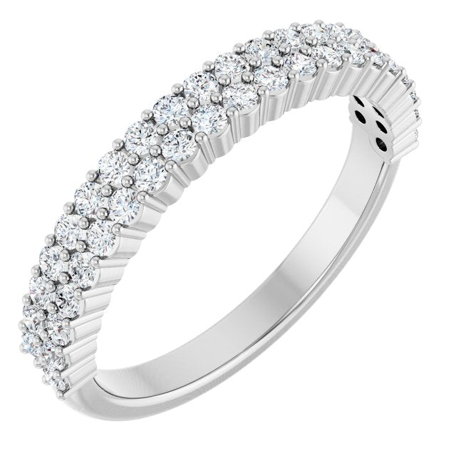 14K White 1/2 CTW Lab-Grown Diamond Anniversary Band