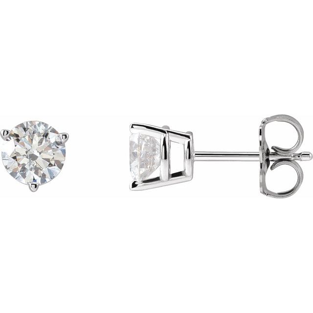 14K White 1 CTW Lab-Grown Diamond Earrings