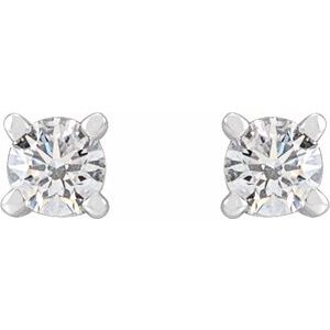 14K White 1/8 CTW Lab-Grown Diamond Stud Earrings