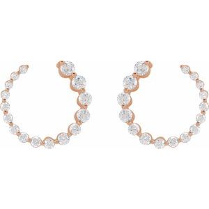 14K Rose 7/8 CTW Lab-Grown Diamond Front-Back Earrings