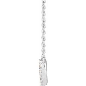 14K White 1/5 CTW Lab-Grown Diamond Heart 16-18" Necklace