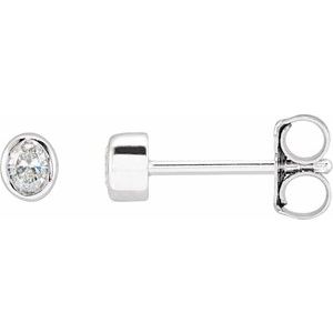 14K White 1/10 CTW Lab-Grown Diamond Bezel-Set Earrings